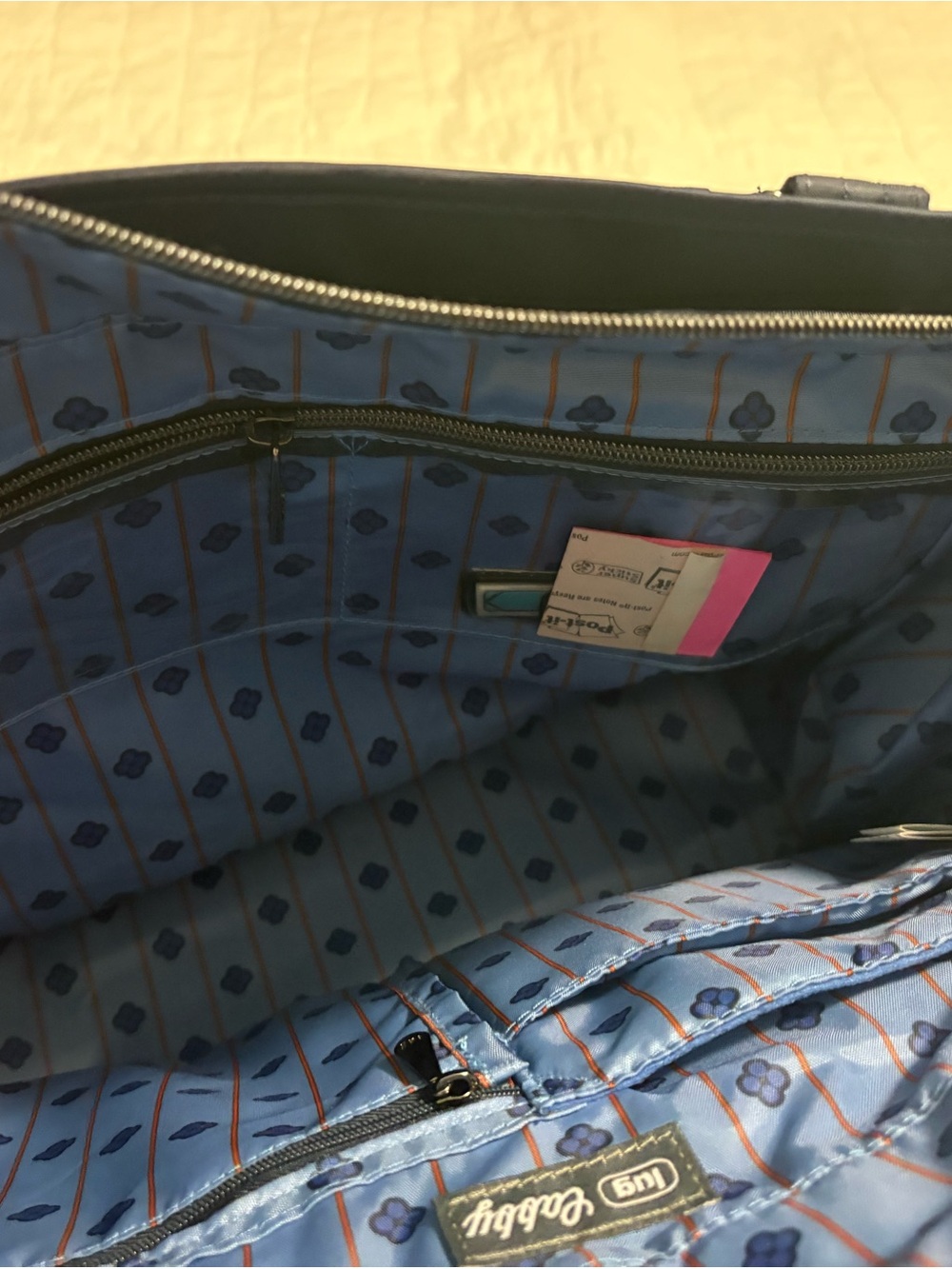 lug Quilted Navy Tote Bag - ships next day! - Picture 3 of 6